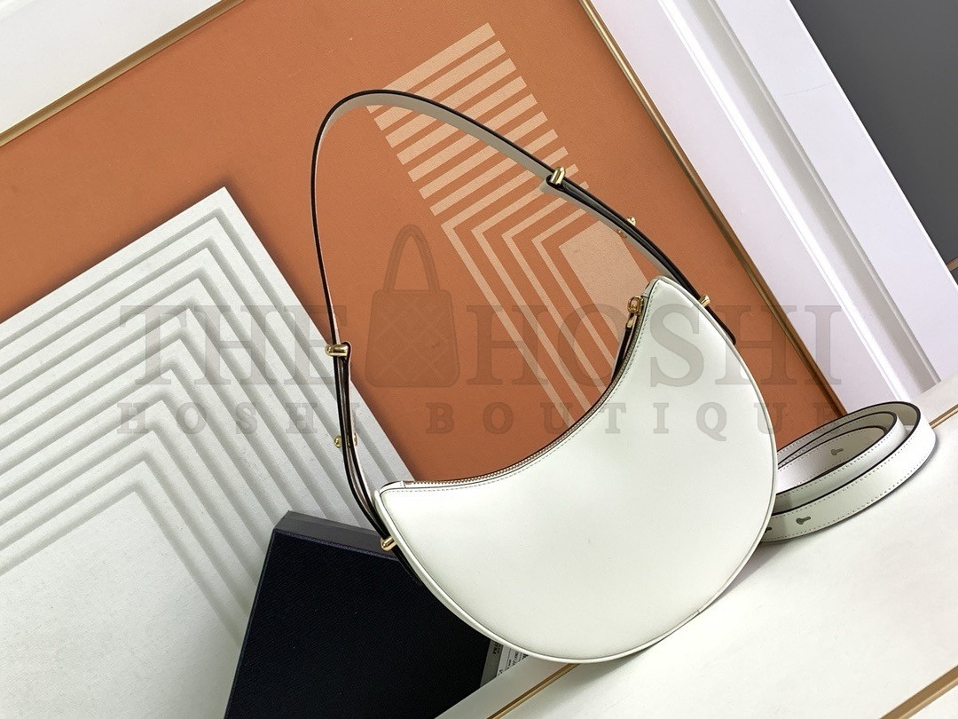 Pra*a Arque Shoulder Bag in White Leather Master Quality