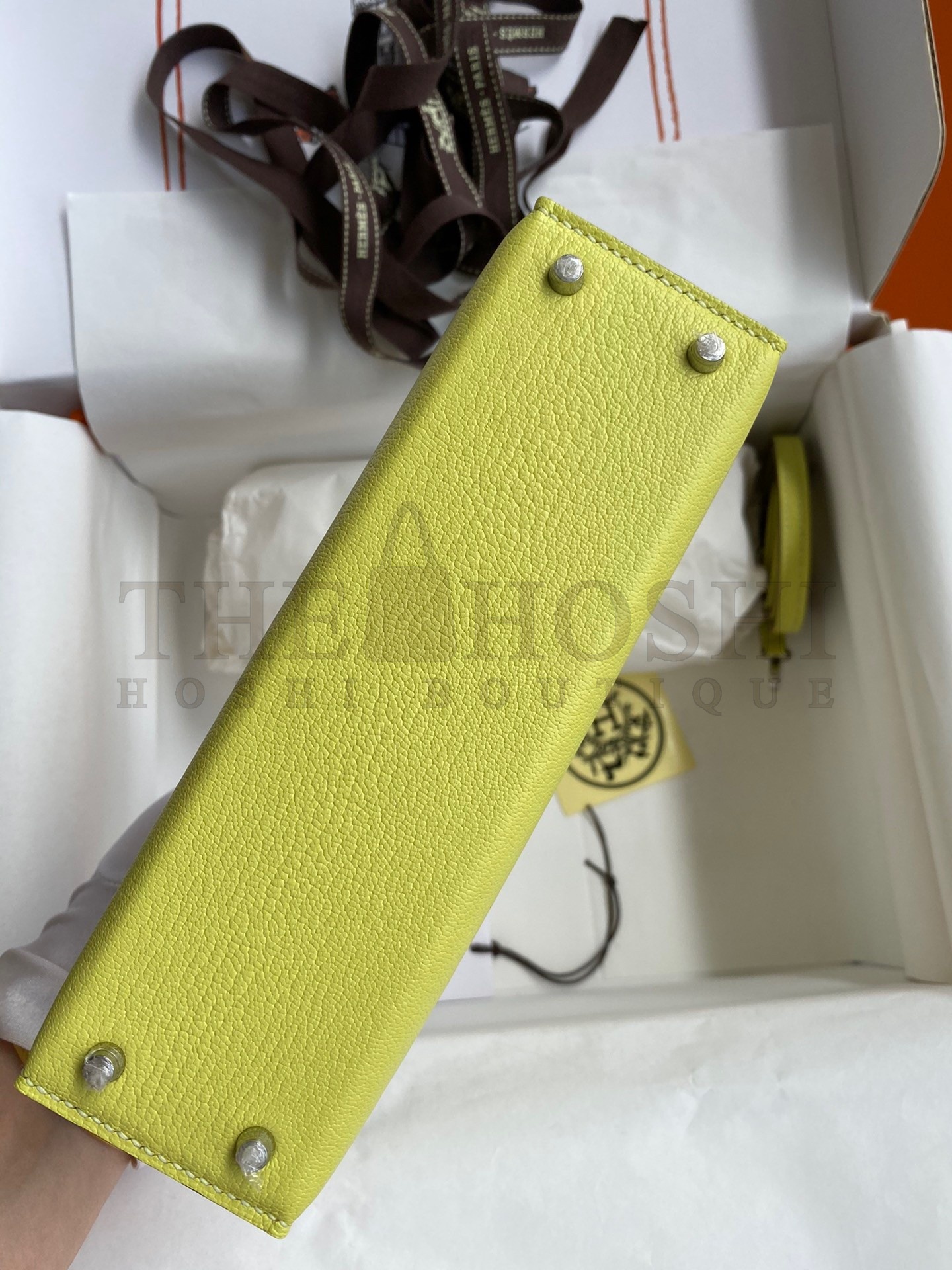 H**me5 Kelly Mini II Sellier Handmade Bag In Jaune Bourgeon Chevre Mysore Leather Master Quality