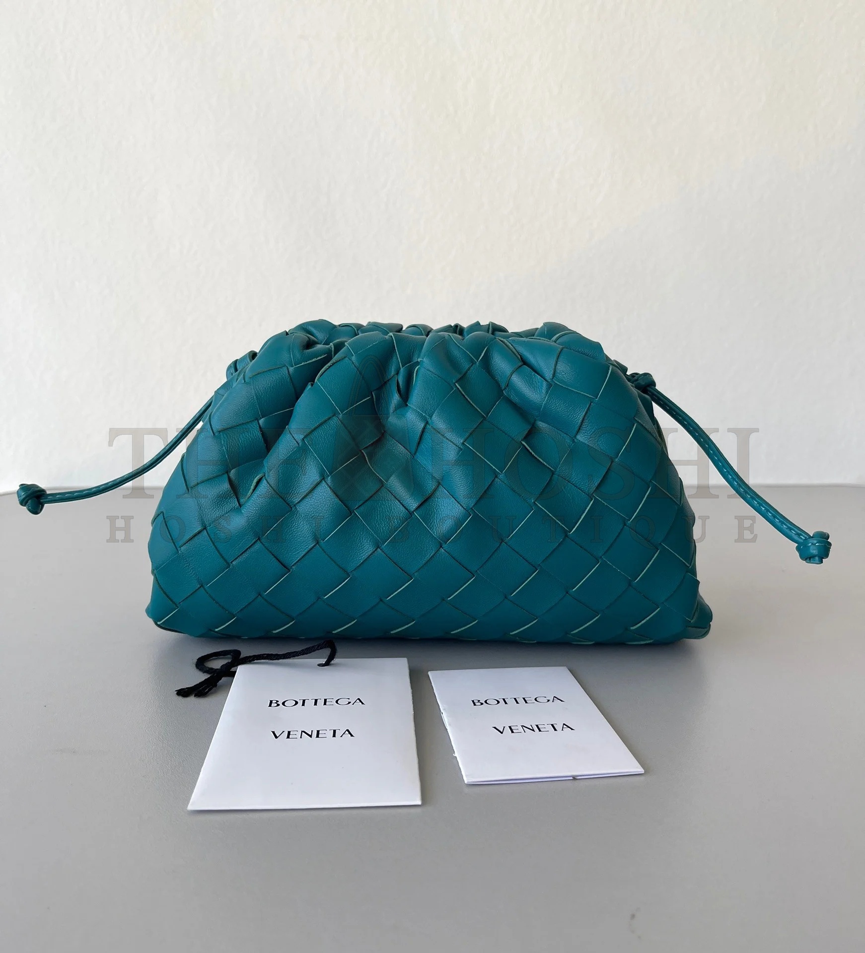 B0tt*ga Ven*ta Mini Pouch with Strap in Mallard Intrecciato Lambskin Master Quality