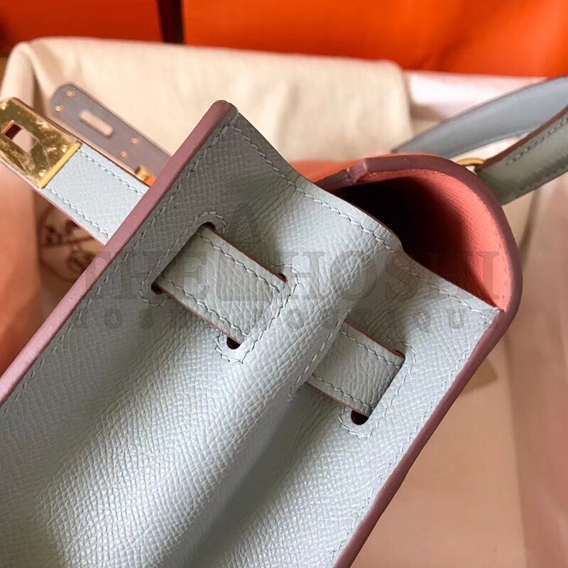 H**me5 Bicolor Epsom Kelly 28cm Rose Lipstick Handmade Bag Master Quality