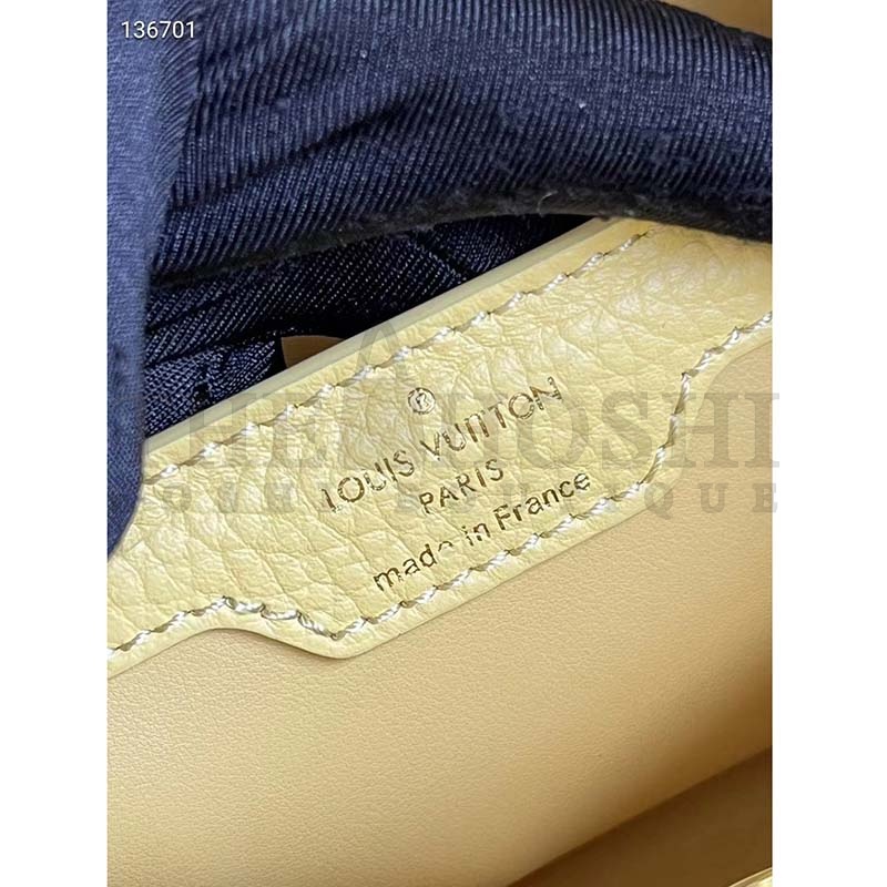 L0vis Vvtt0n LV Women Capucines MM Handbag Yellow Beige Taurillon Leather Canvas Master Quality