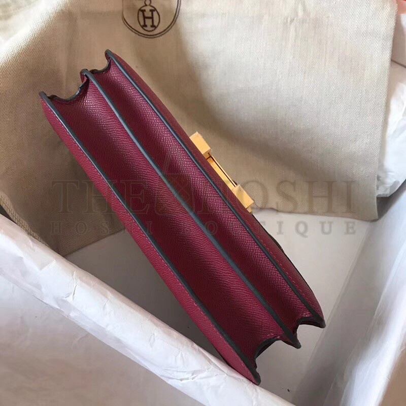 H**me5 Bordeaux Epsom Constance Elan 25cm Bag Master Quality