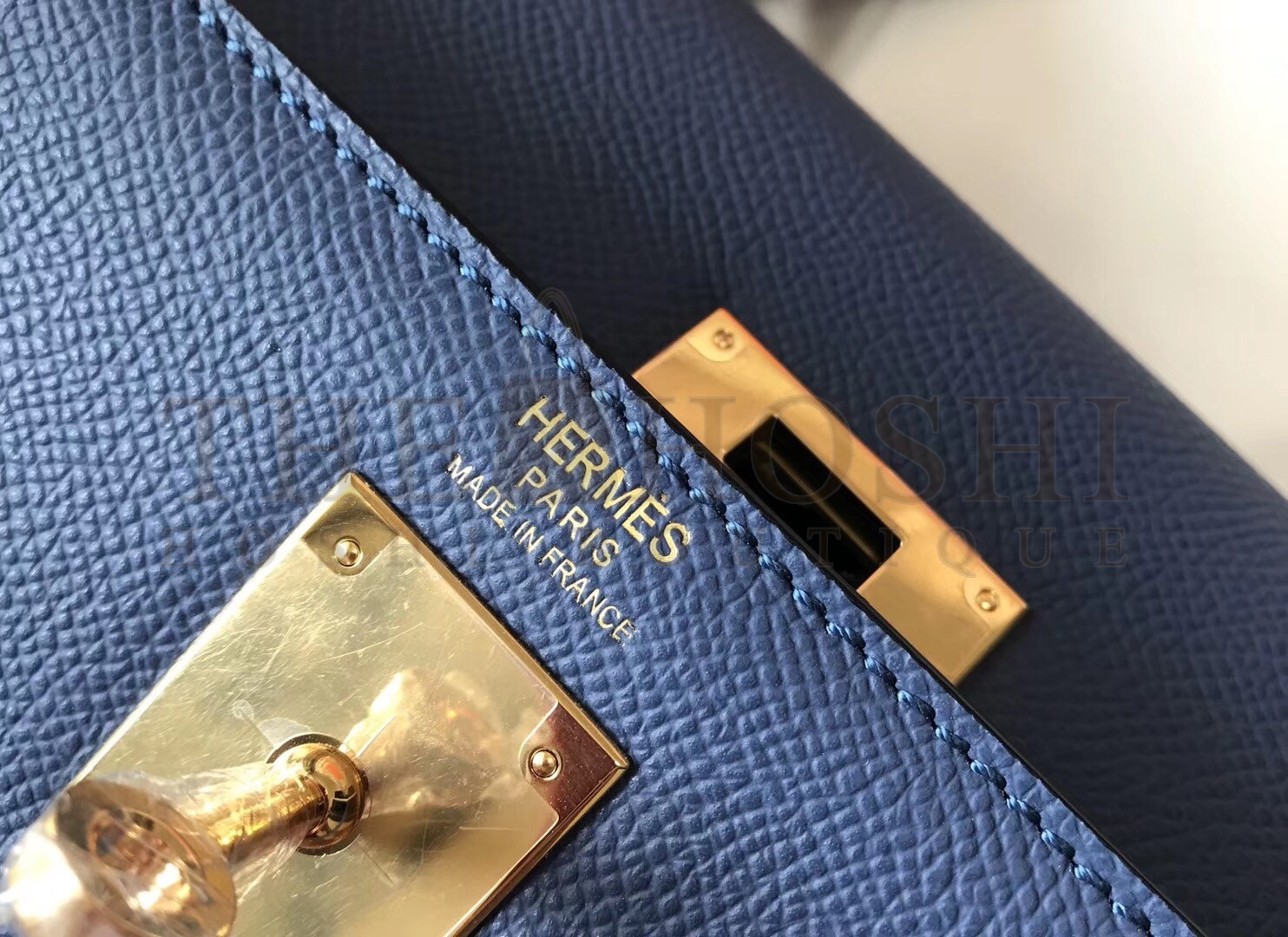 H**me5 Kelly 28cm Sellier Bag In Blue Agate Epsom Leather Master Quality