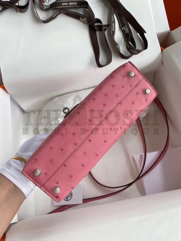 H**me5 Terre Cutie Ostrich Kelly Mini II Handmade Bag Master Quality