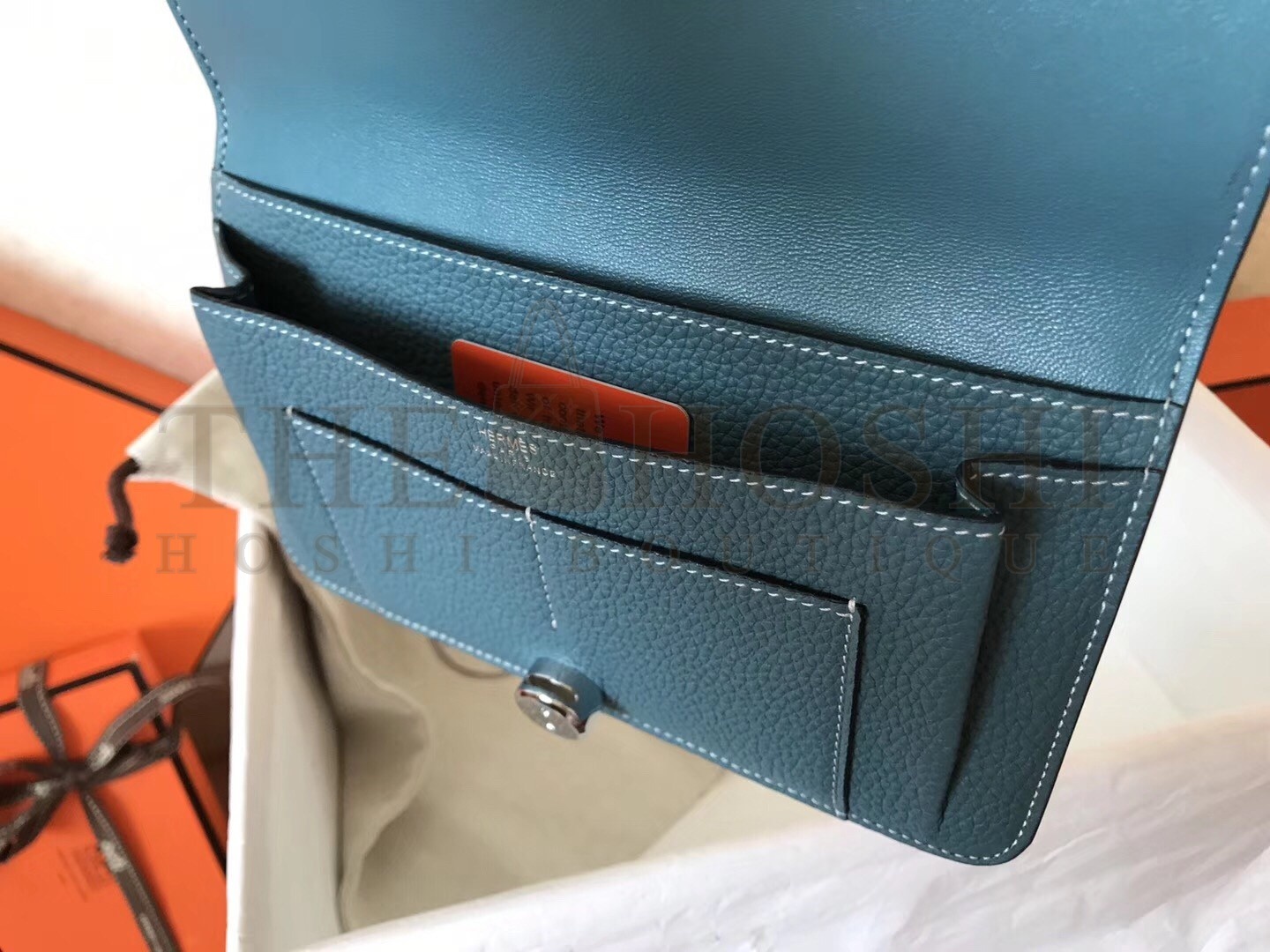 H**me5 Bicolor Dogon Duo Wallet In Red/Jean Leather Master Quality