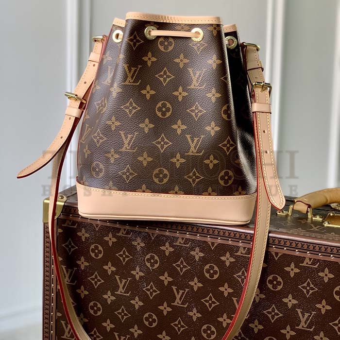 L0vis Vvtt0n LV Women Noé BB Bucket Bag Monogram Coated Canvas Cowhide Leather Master Quality