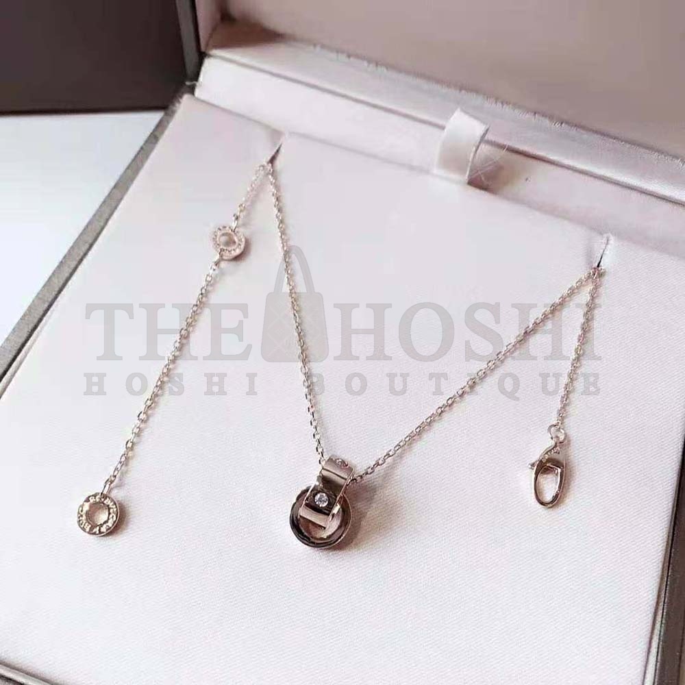 Bv1g*ai Women Necklace with 18 KT Rose Gold Chain Master Quality