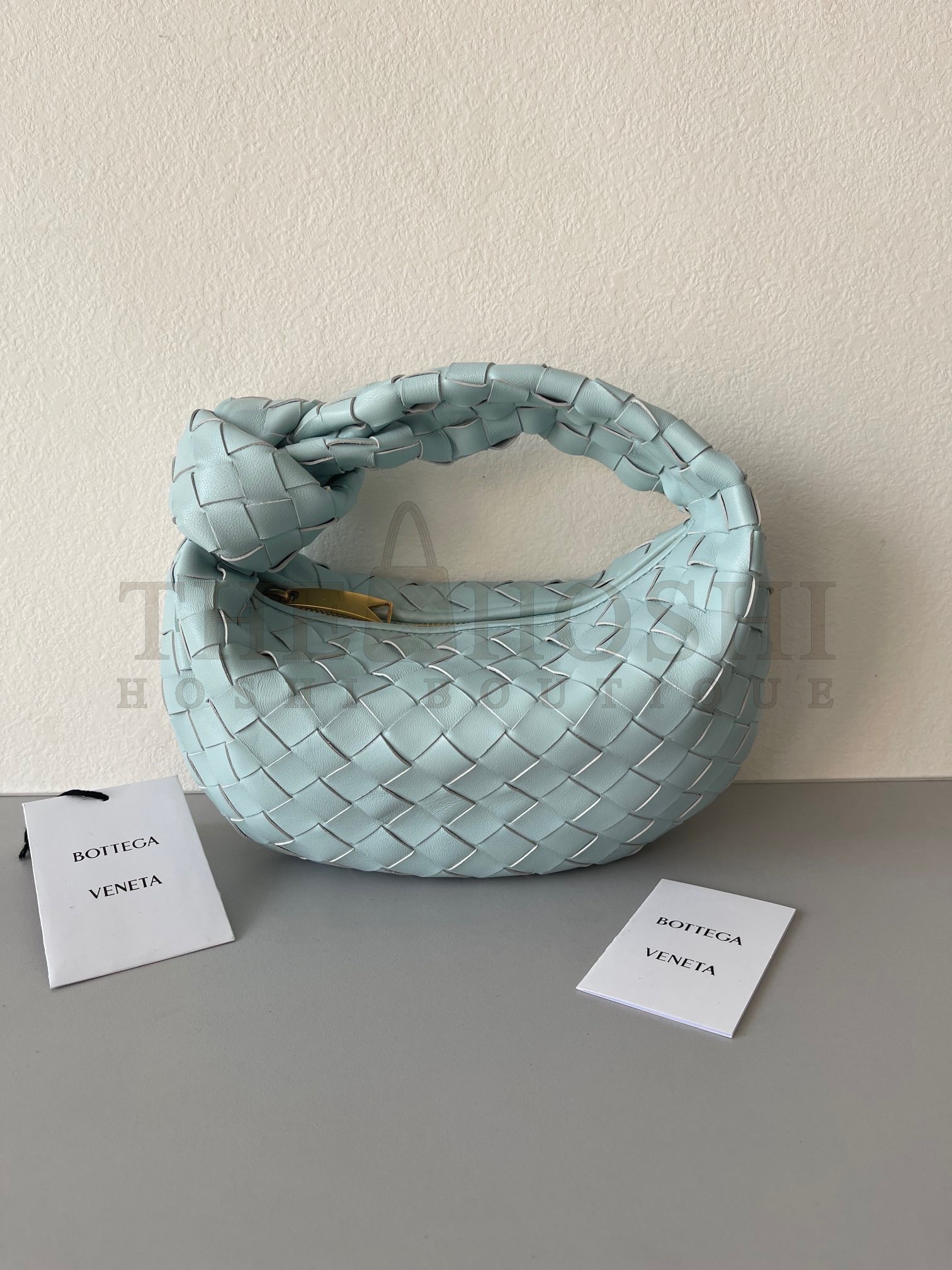 B0tt*ga Ven*ta BV Jodie Mini Bag In Teal Washed Intrecciato Lambskin Master Quality