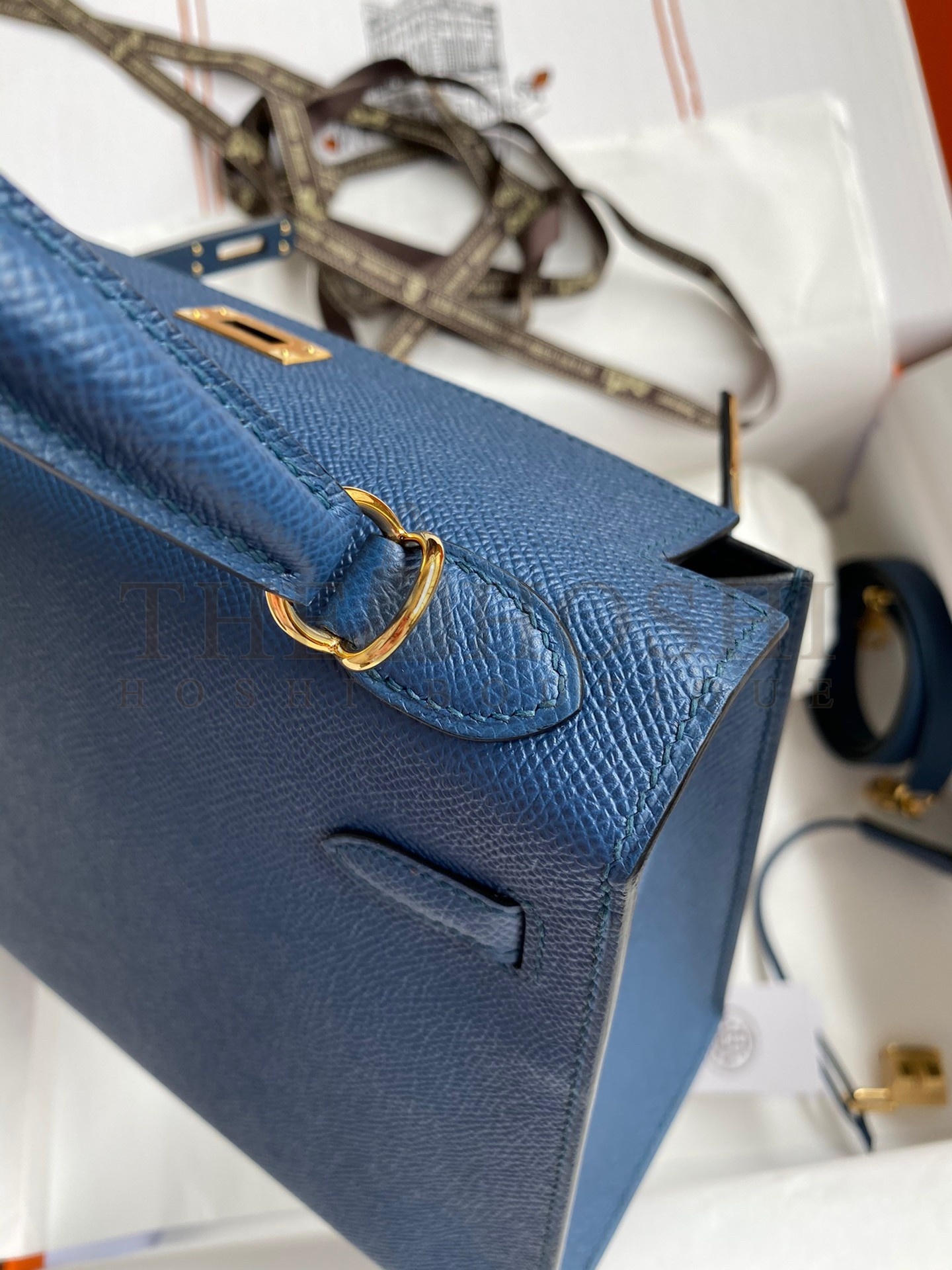 H**me5 Epsom Kelly 25cm Sellier Handmade Deep Blue Bag Master Quality