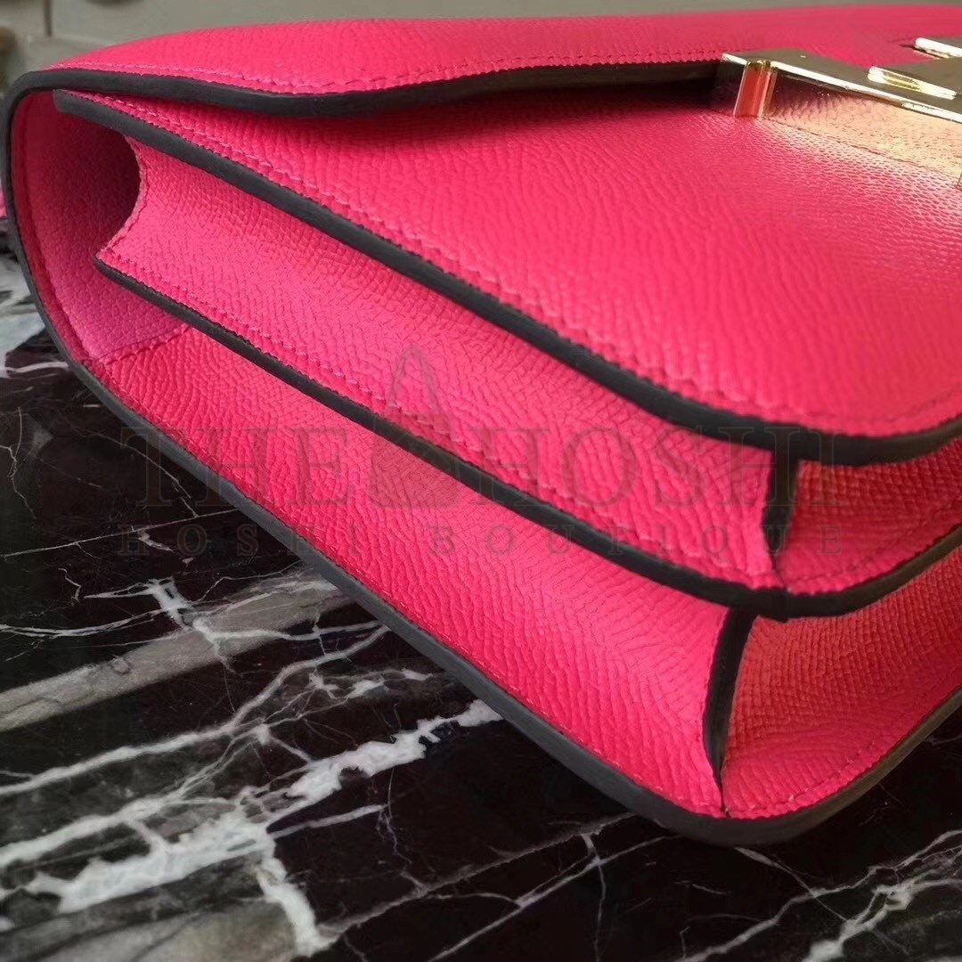H**me5 Red Constance MM 24cm Epsom Leather Bag Master Quality