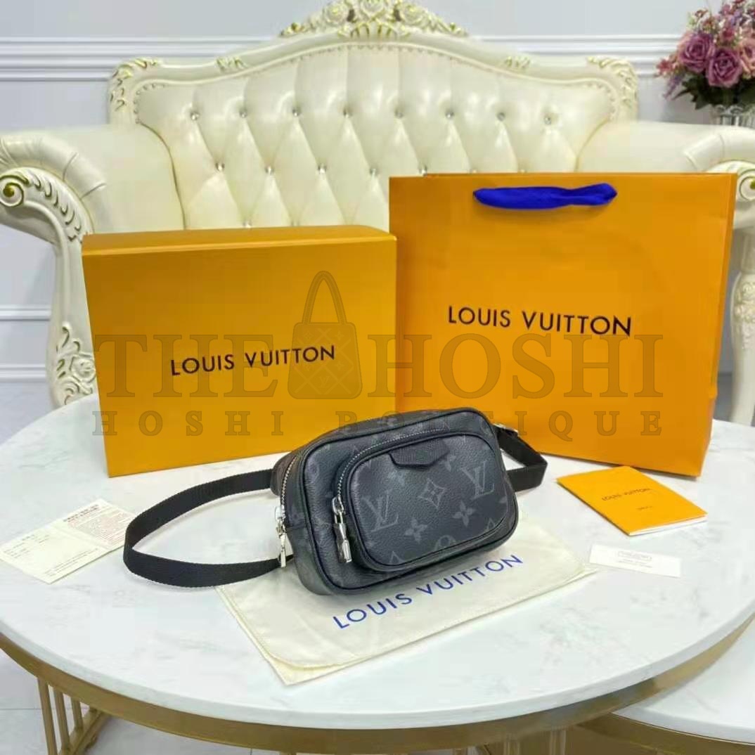 L0vis Vvtt0n LV Women Outdoor Pouch Taigarama Noir Black Coated Canvas Cowhide Leather Master Quality