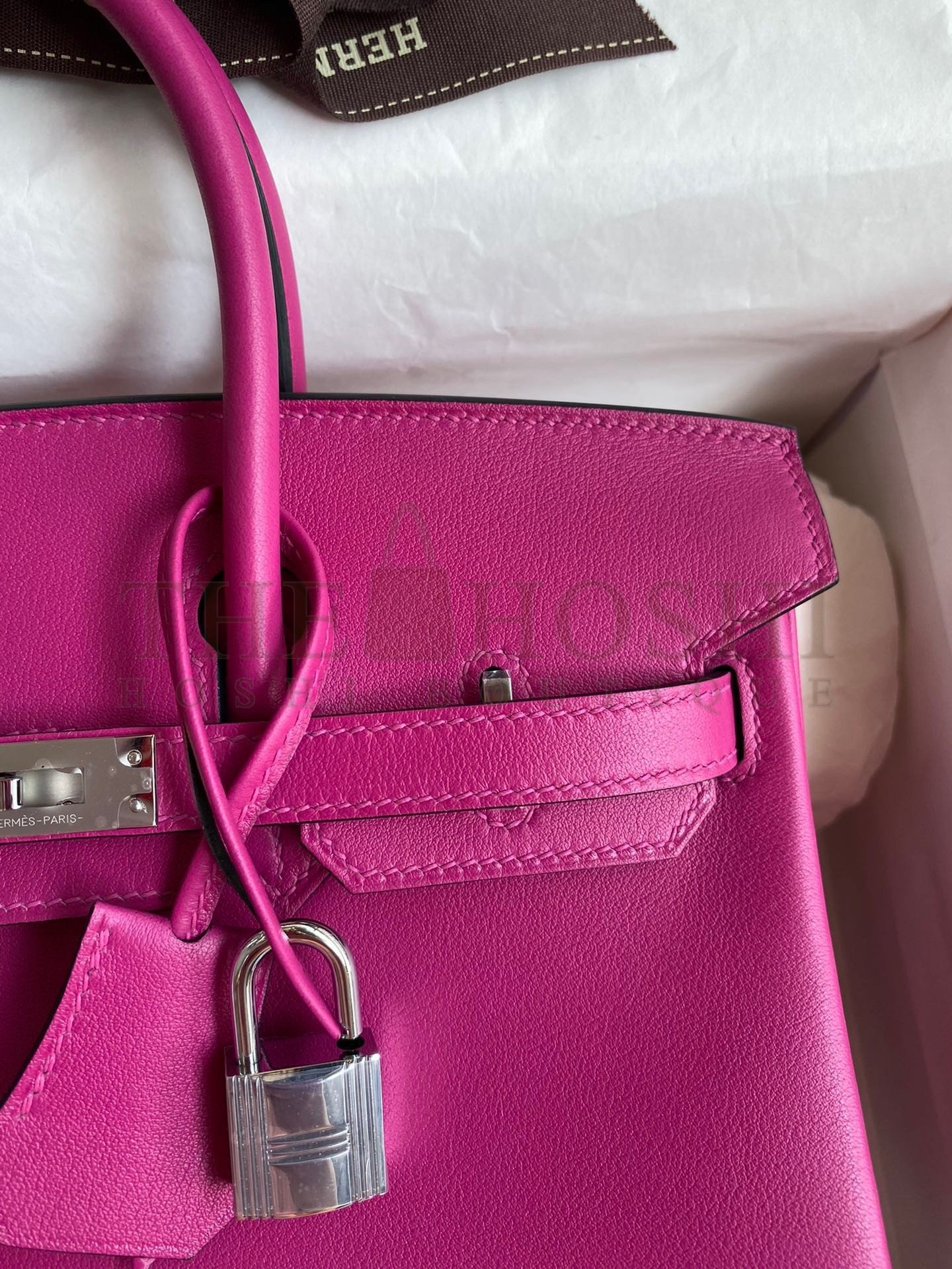 H**me5 Birkin 25 Retourne Handmade Bag In Rose Purple Swift Calfskin Master Quality