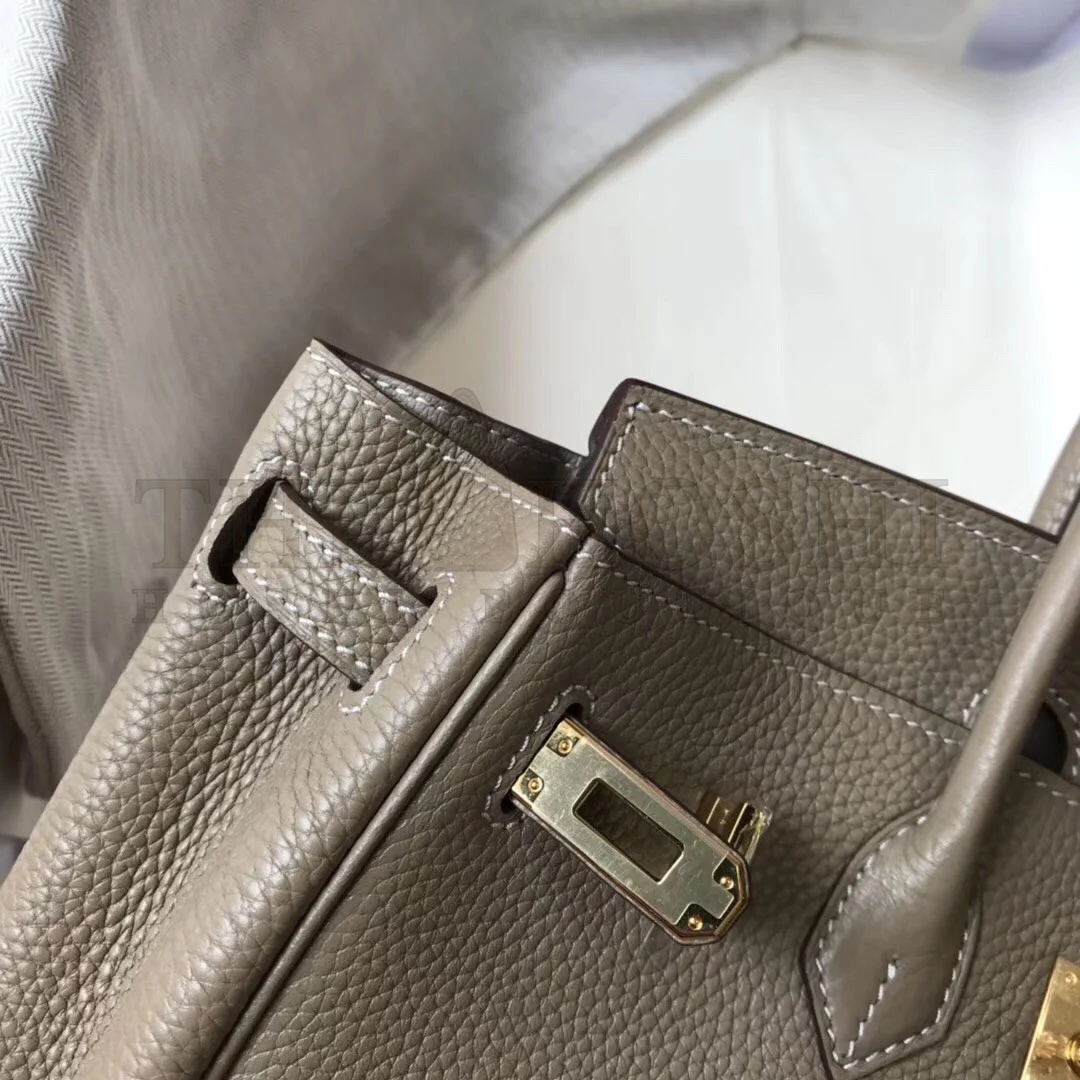 H**me5 Birkin 30 Bag in Gris Tourterelle Clemence Leather with GHW Master Quality