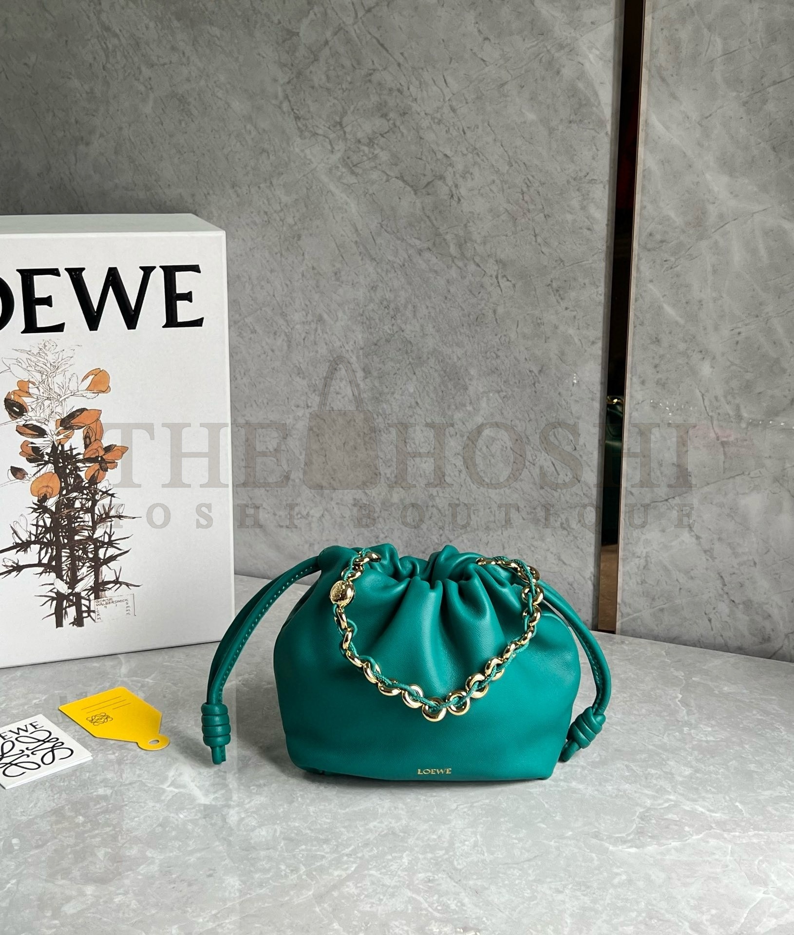 L0ew* Mini Flamenco Purse Bag in Green Nappa Lambskin Master Quality