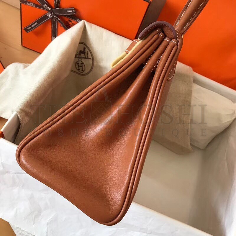 H**me5 Gold Swift Kelly 28cm Handmade Bag Master Quality