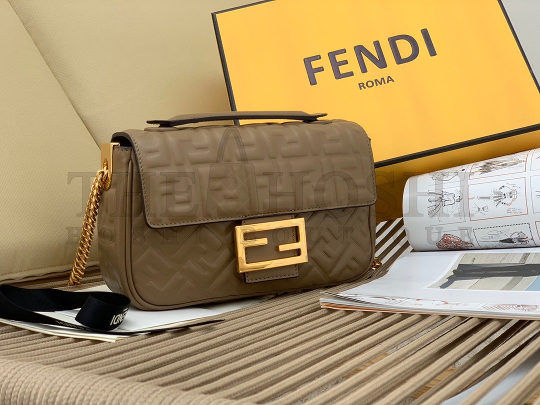 F**di Baguette Chain Midi Bag In Taupe Nappa Leather Master Quality
