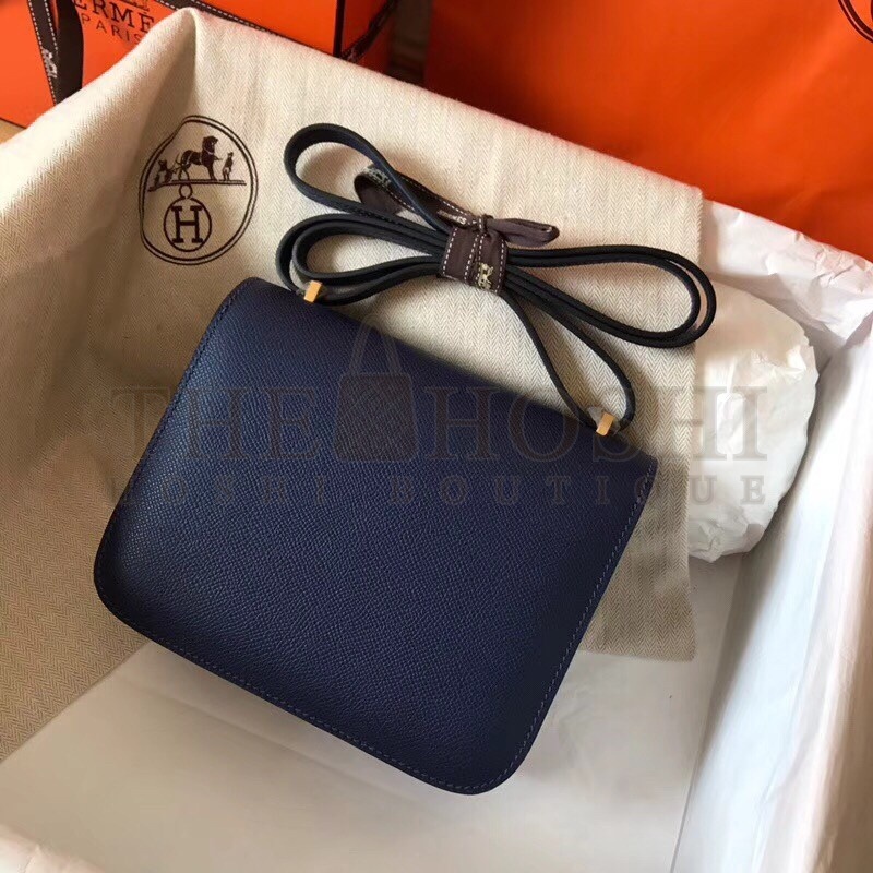 H**me5 Mini Constance 18cm Sapphire Epsom Bag Master Quality