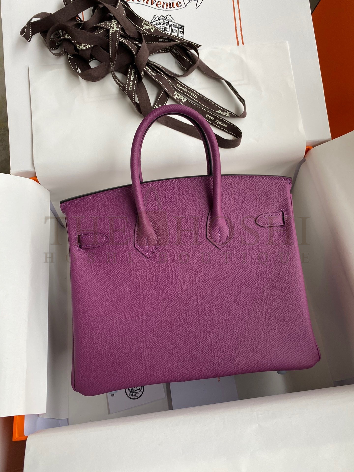 H**me5 Birkin 25 Retourne Handmade Bag In Anemone Epsom Calfskin Master Quality