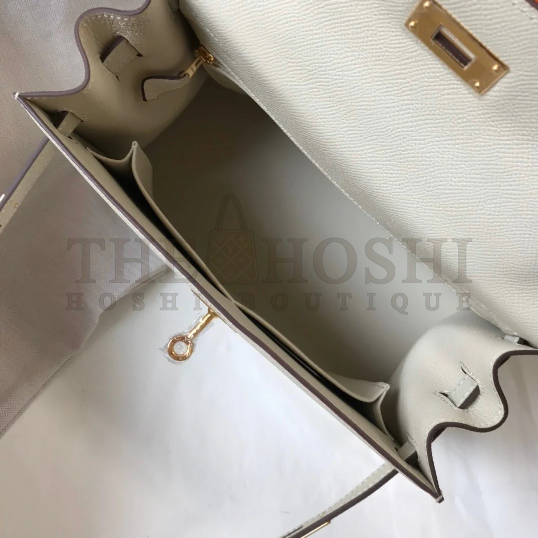 H**me5 Kelly 28cm Sellier Bag in Craie Epsom Calfskin GHW Master Quality
