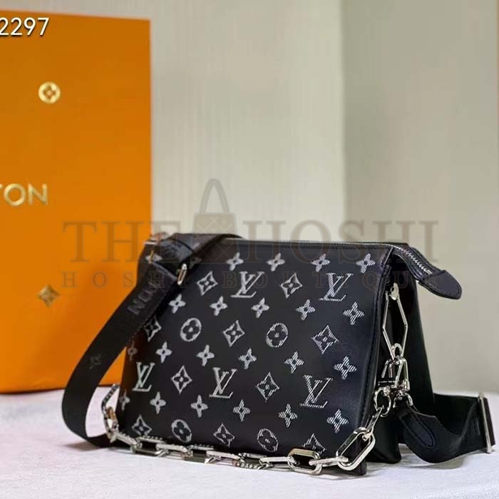 L0vis Vvtt0n LV Women Coussin MM Handbag Black Gray Lambskin Master Quality