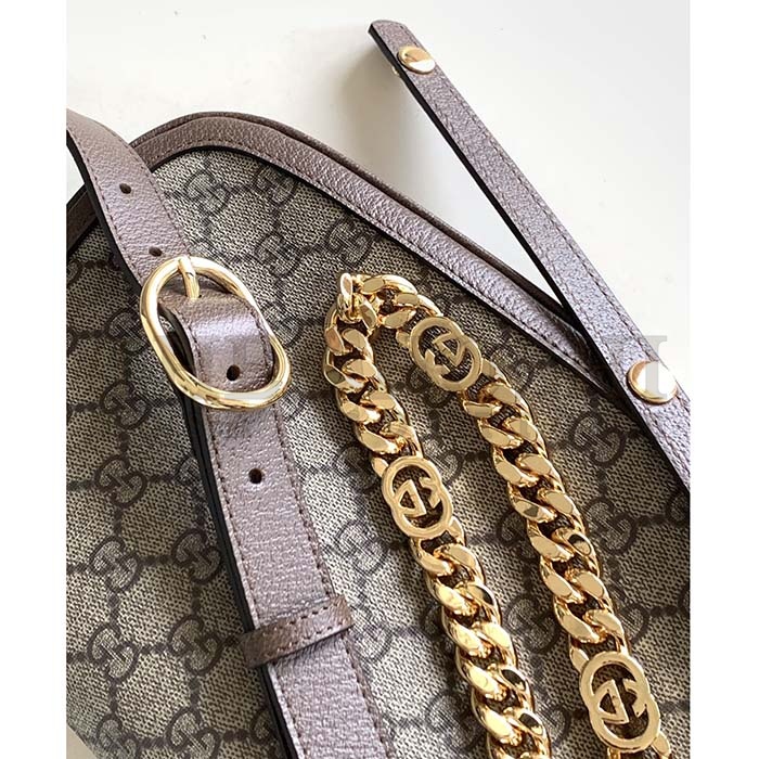Gvc*1 Women GG Blondie Mini Shoulder Bag Beige Ebony GG Svp*me Canvas Master Quality