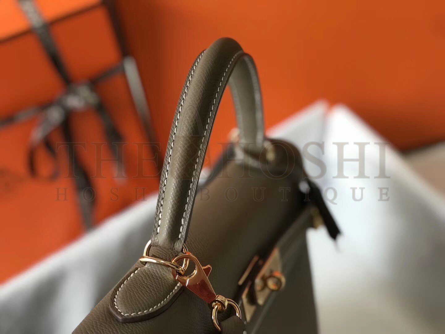 H**me5 Kelly 28cm Sellier Bag In Taupe Epsom Leather Master Quality