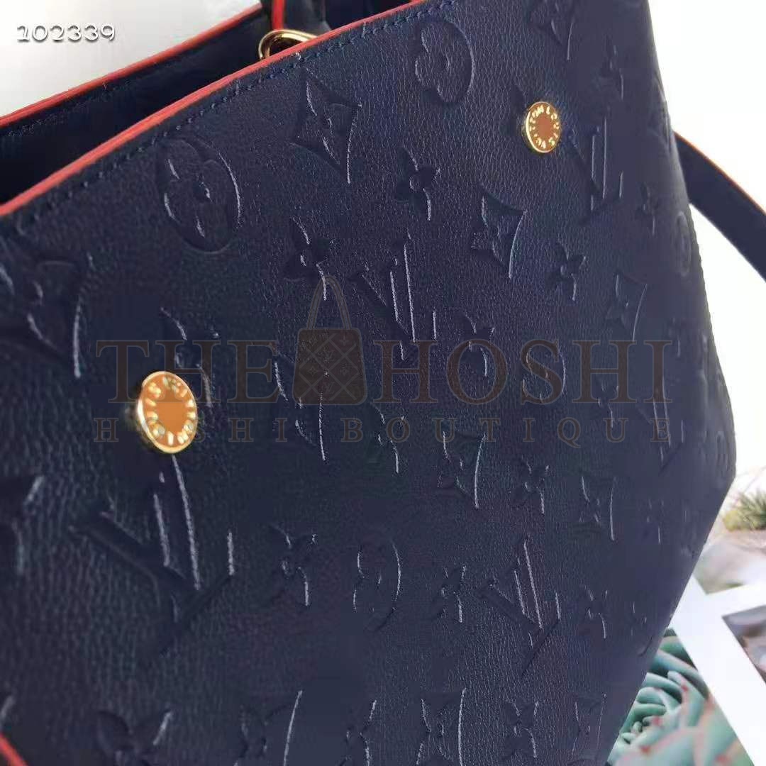 L0vis Vvtt0n LV Women Montaigne MM Handbag Monogram Empreinte Leather-Navy Master Quality