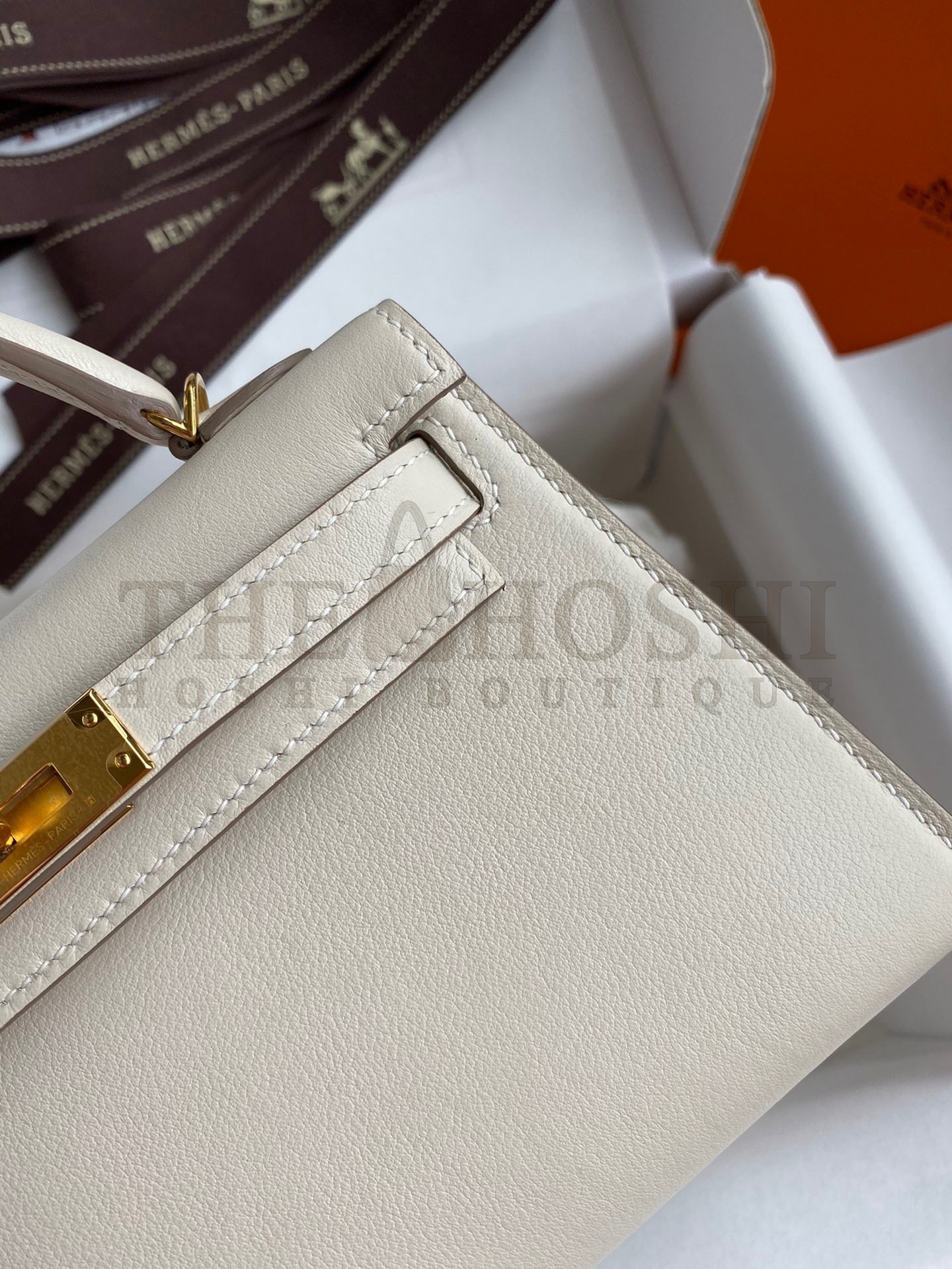 H**me5 Kelly Mini II Sellier Handmade Bag In Craie Swift Calfskin Master Quality