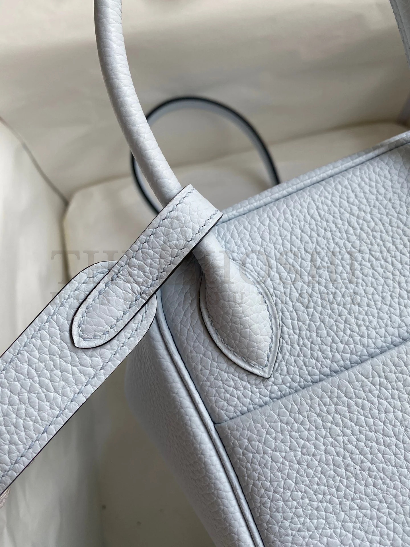 H**me5 Lindy 26 Handmade Bag In Blue Brume Clemence Leather Master Quality