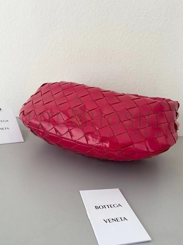 B0tt*ga Ven*ta BV Jodie Mini Bag In Red Intrecciato Patent Leather Master Quality