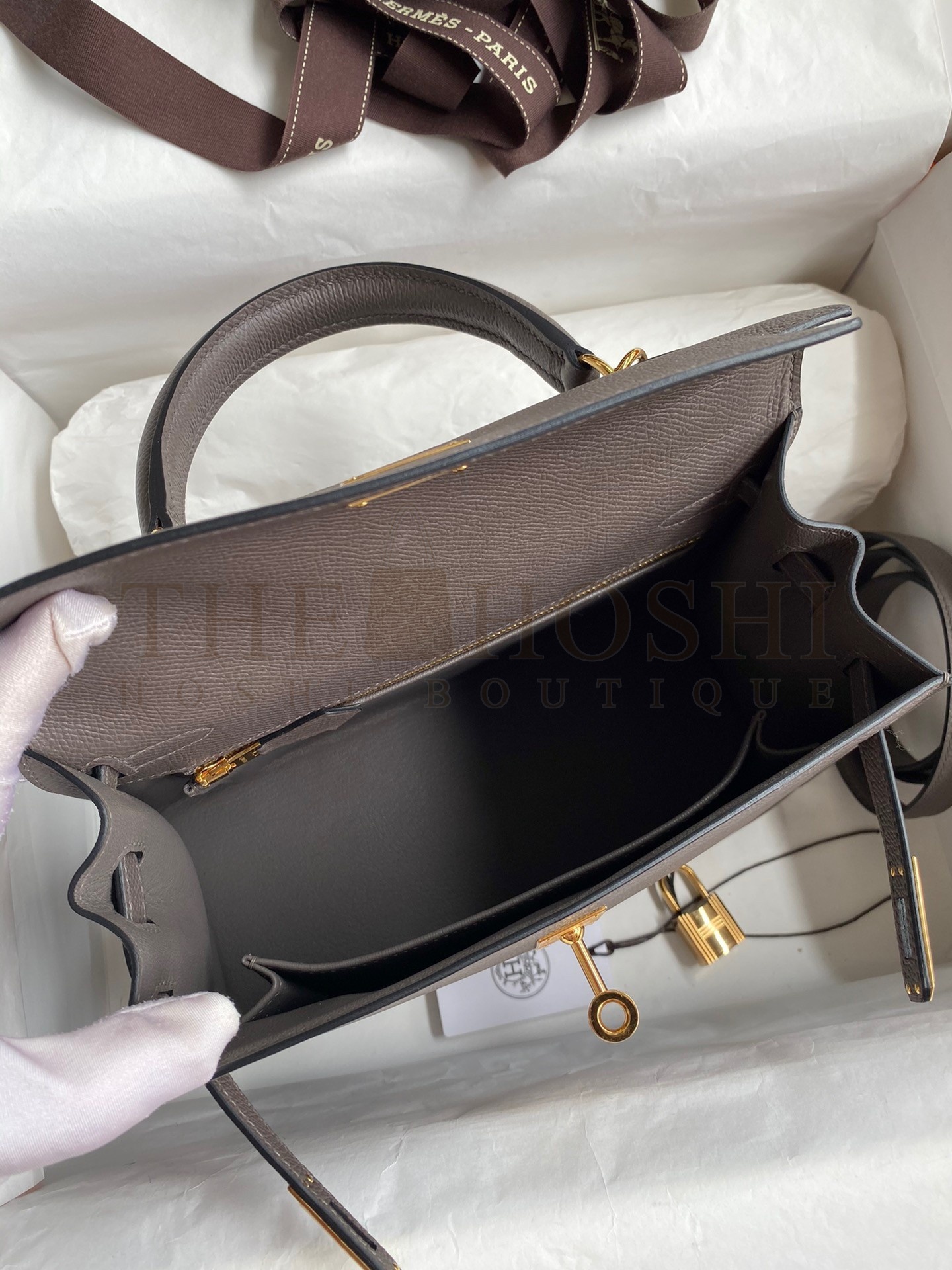 H**me5 Epsom Kelly 25cm Sellier Handmade Etain Bag Master Quality