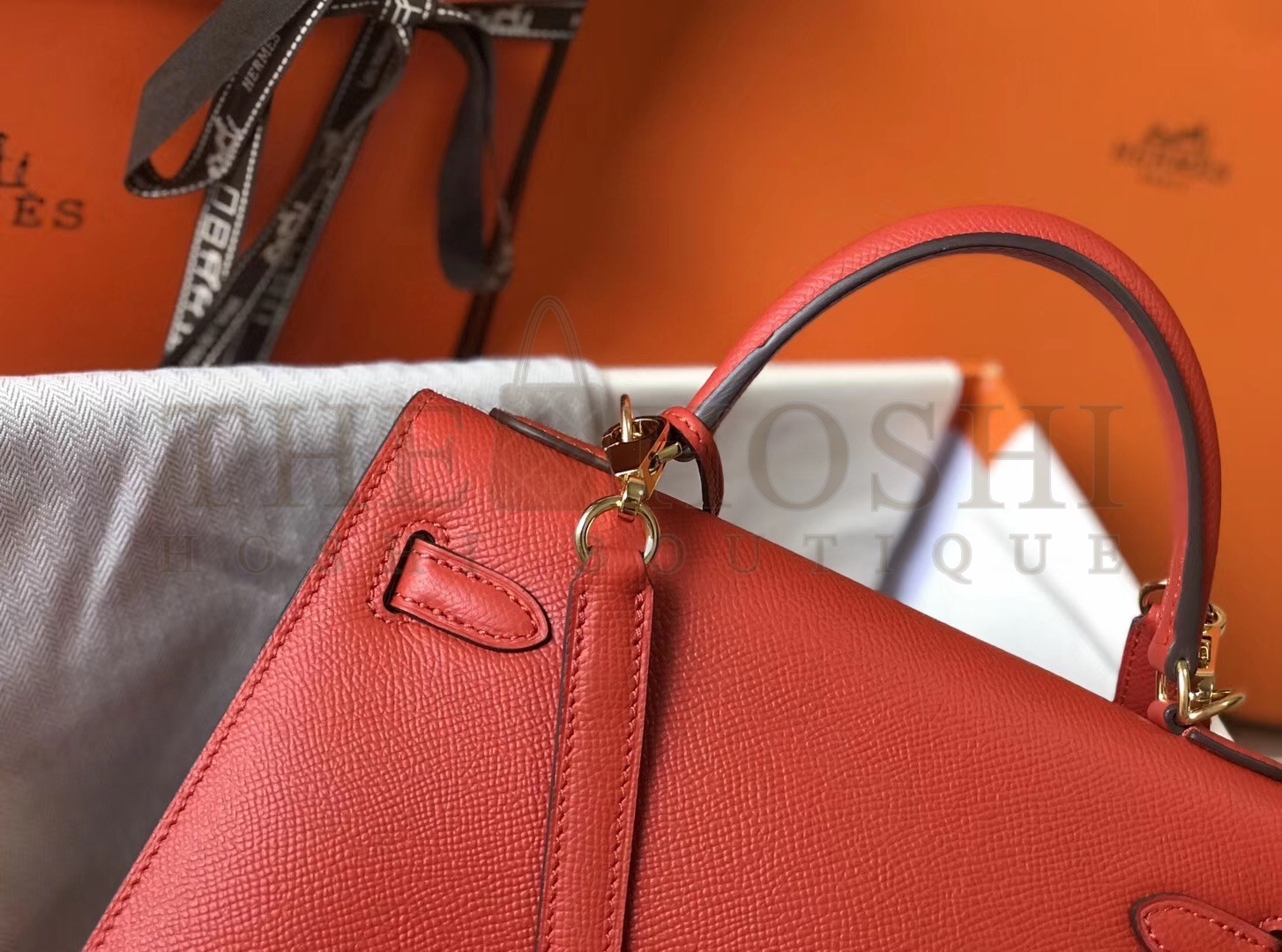 H**me5 Kelly 25cm Sellier Bag In Piment Epsom Leather Master Quality