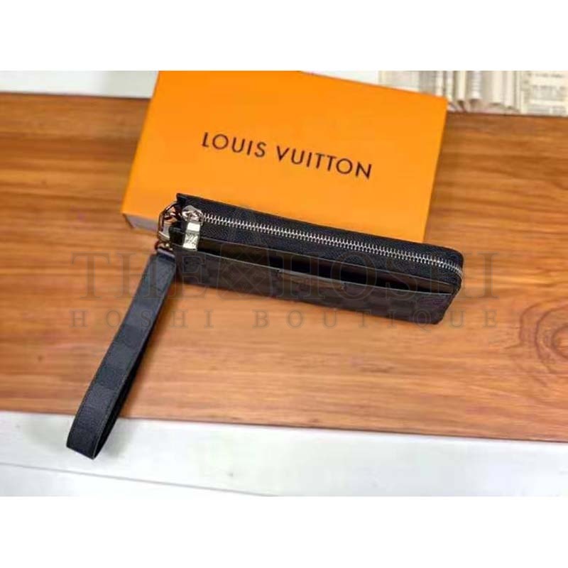 L0vis Vvtt0n LV Men Zippy Dragonne Wallet Damier Graphite Coated Canvas-Grey Master Quality