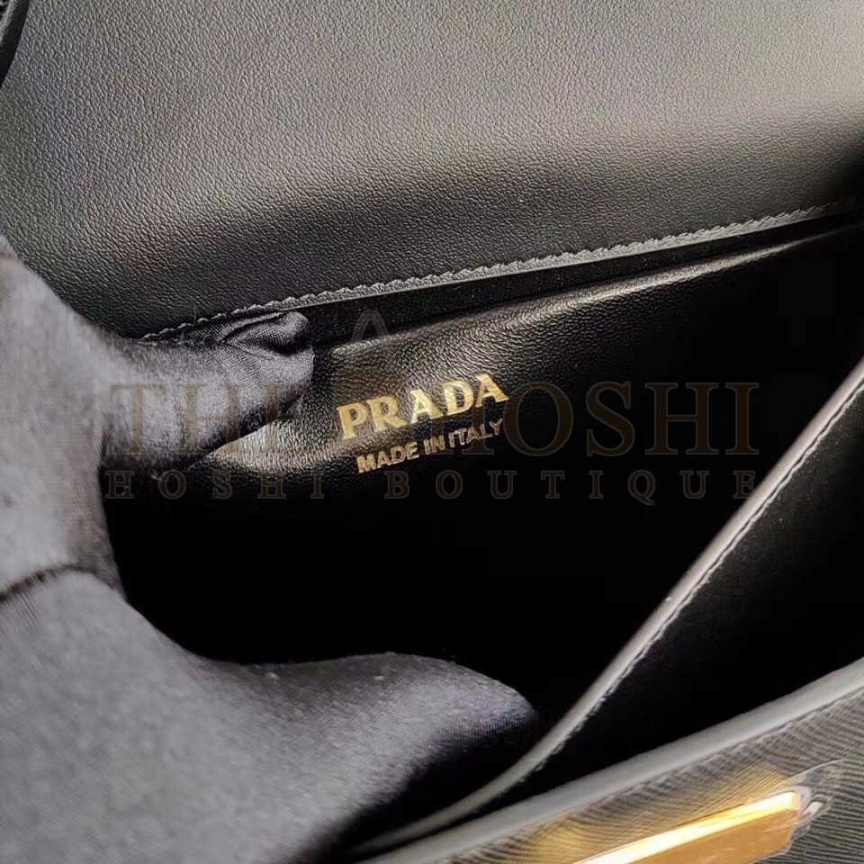 Pra*a Symbole Shoulder Bag In Black Saffiano Leather Master Quality