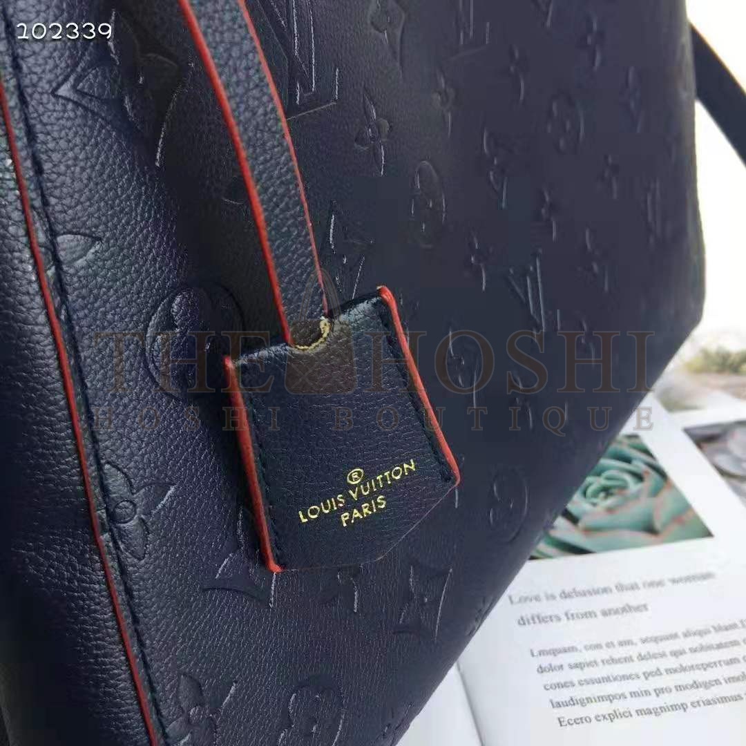 L0vis Vvtt0n LV Women Montaigne MM Handbag Monogram Empreinte Leather-Navy Master Quality