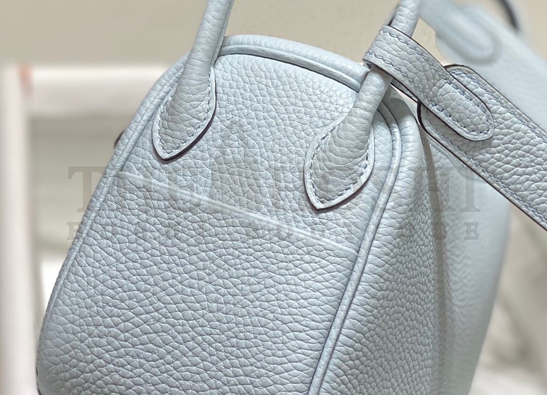 H**me5 Lindy Mini Bag In Blue Brume Clemence Leather GHW Master Quality
