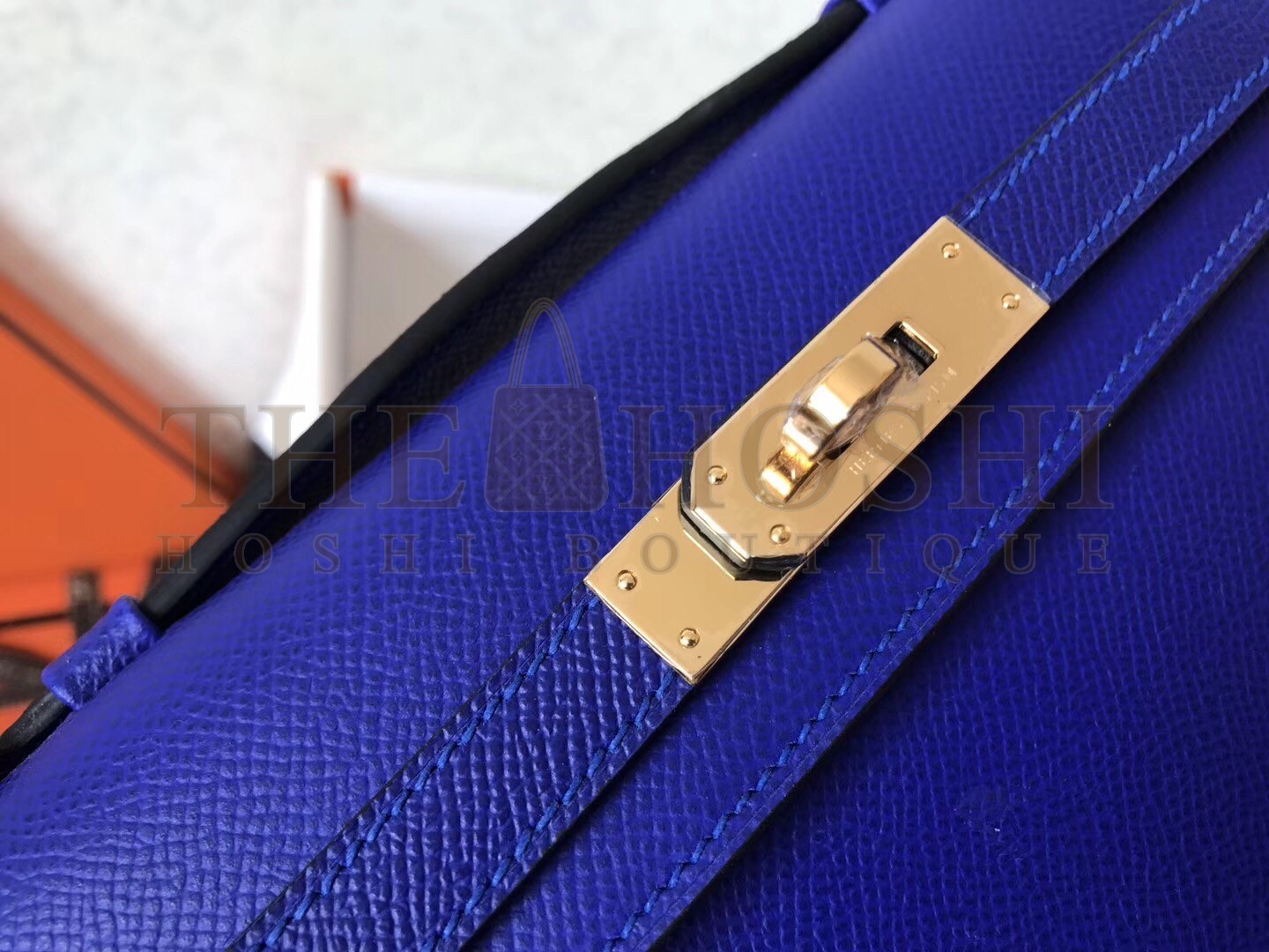 H**me5 Blue Electric Epsom Kelly Cut Handmade Bag Master Quality