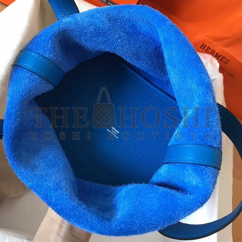 H**me5 Blue Hydra Picotin Lock MM 22cm Handmade Bag Master Quality