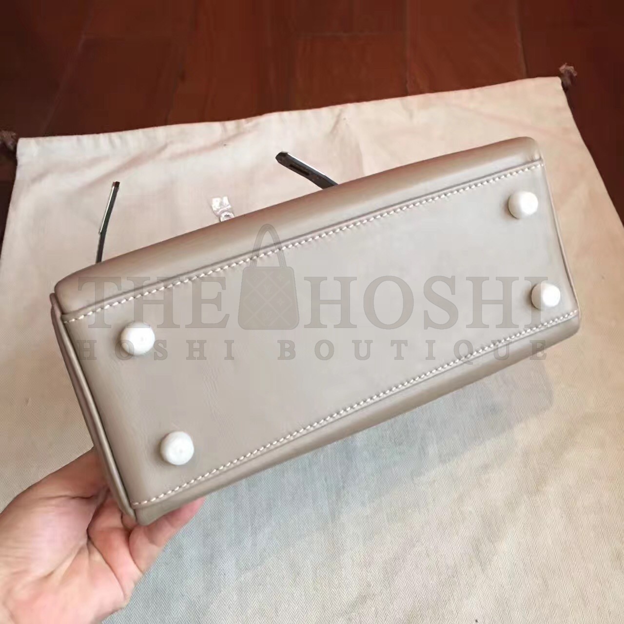 H**me5 Swift Kelly 25cm Retourne Handmade Grey Bag Master Quality