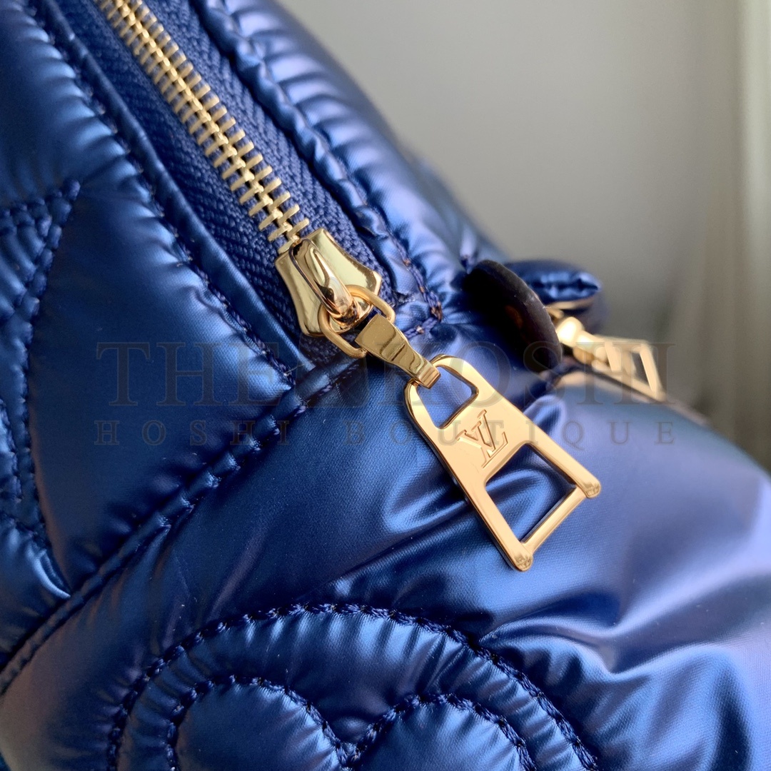 L0vis Vvtt0n LV Unisex Pillow Palm Springs Mini Backpack Navy Blue Recycled Metallic Nylon Master Quality