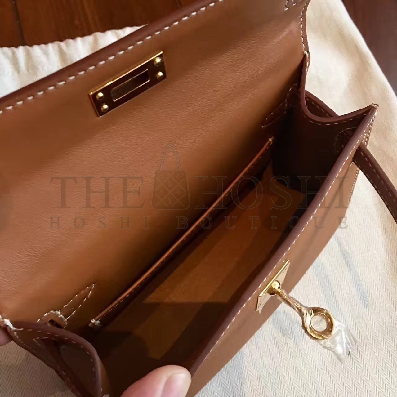 H**me5 Gold Epsom Kelly Mini II Handmade Bag Master Quality