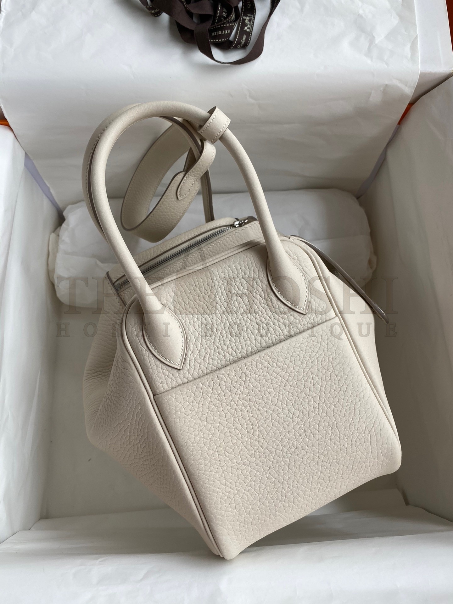 H**me5 Lindy 26 Handmade Bag In Craie Clemence Leather Master Quality
