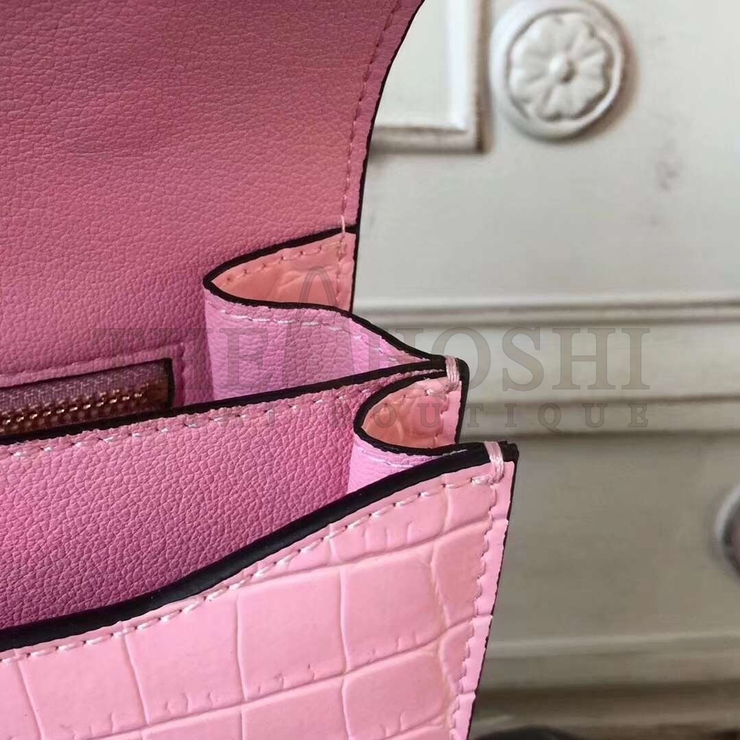 H**me5 Pink Constance MM 24cm Crocodile Bag Master Quality