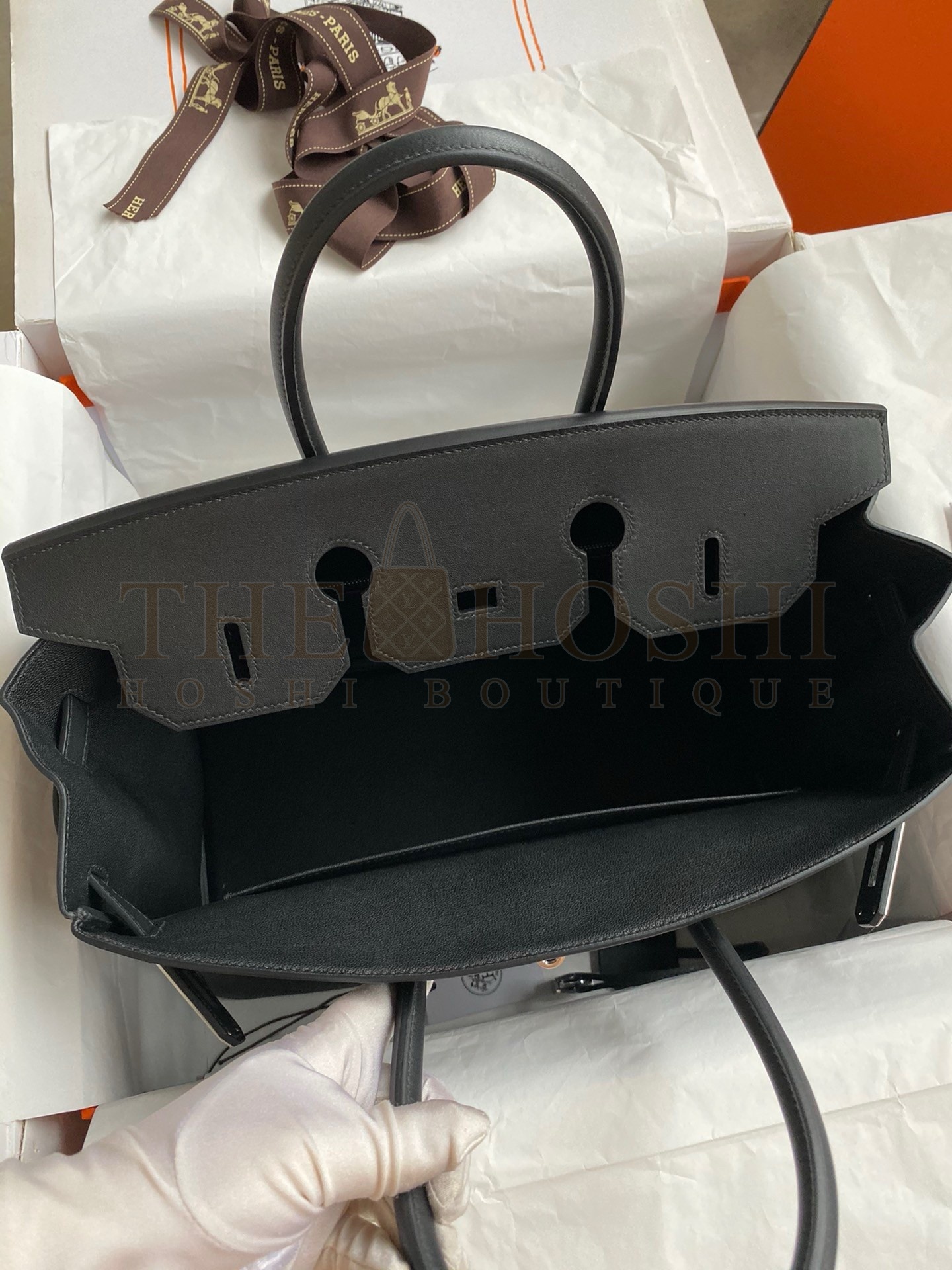 H**me5 Birkin 35 Retourne Handmade Bag in Black Swift Leather Master Quality