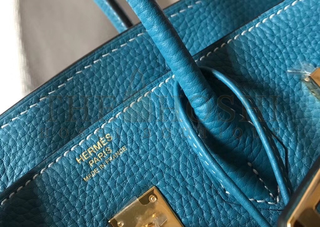 H**me5 Birkin 25cm Bag In Blue Jean Clemence Leather Master Quality