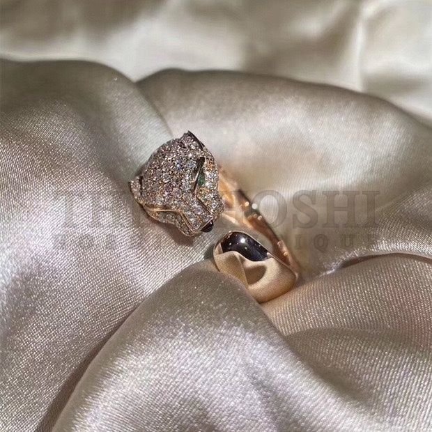 Ca*t1er Leopard Head Ring with D1am0nds, PANTHÈRE Ca*t1er RING Dupe Master Quality