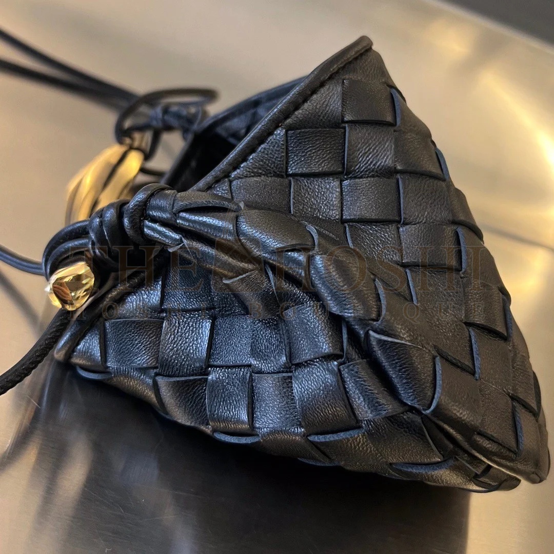 B0tt*ga Ven*ta Sardine Mini Bag In Black Intrecciato Lambskin Master Quality