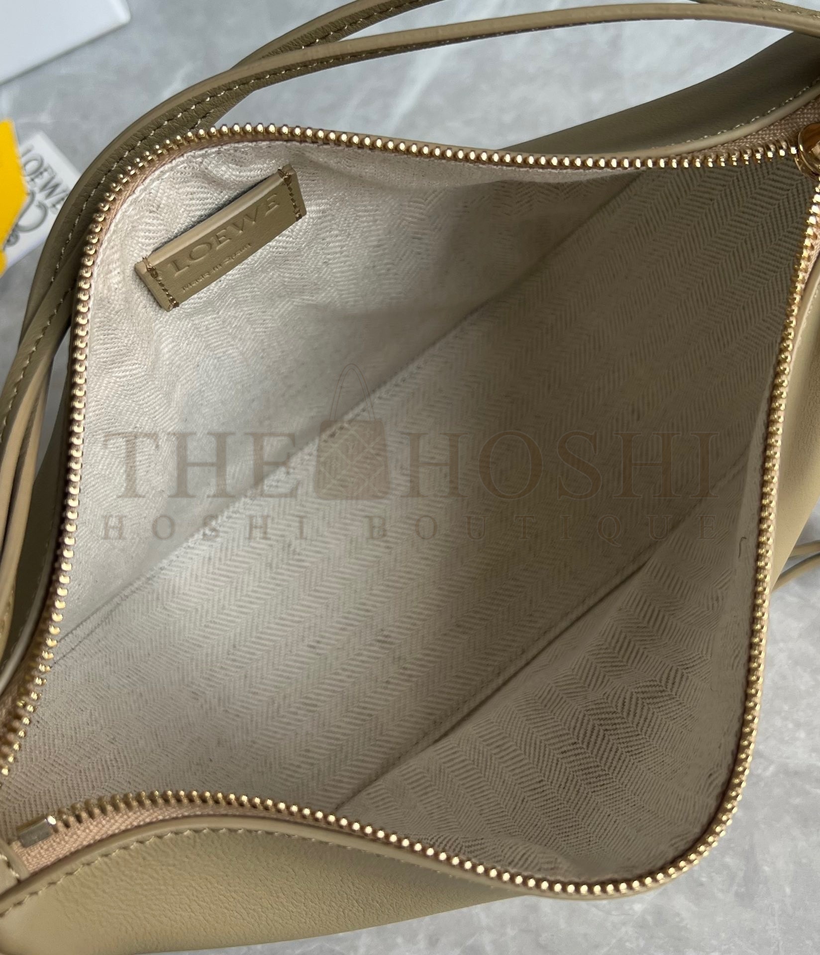 L0ew* Mini Hammock Hobo Bag in Clay Green Calfskin Master Quality