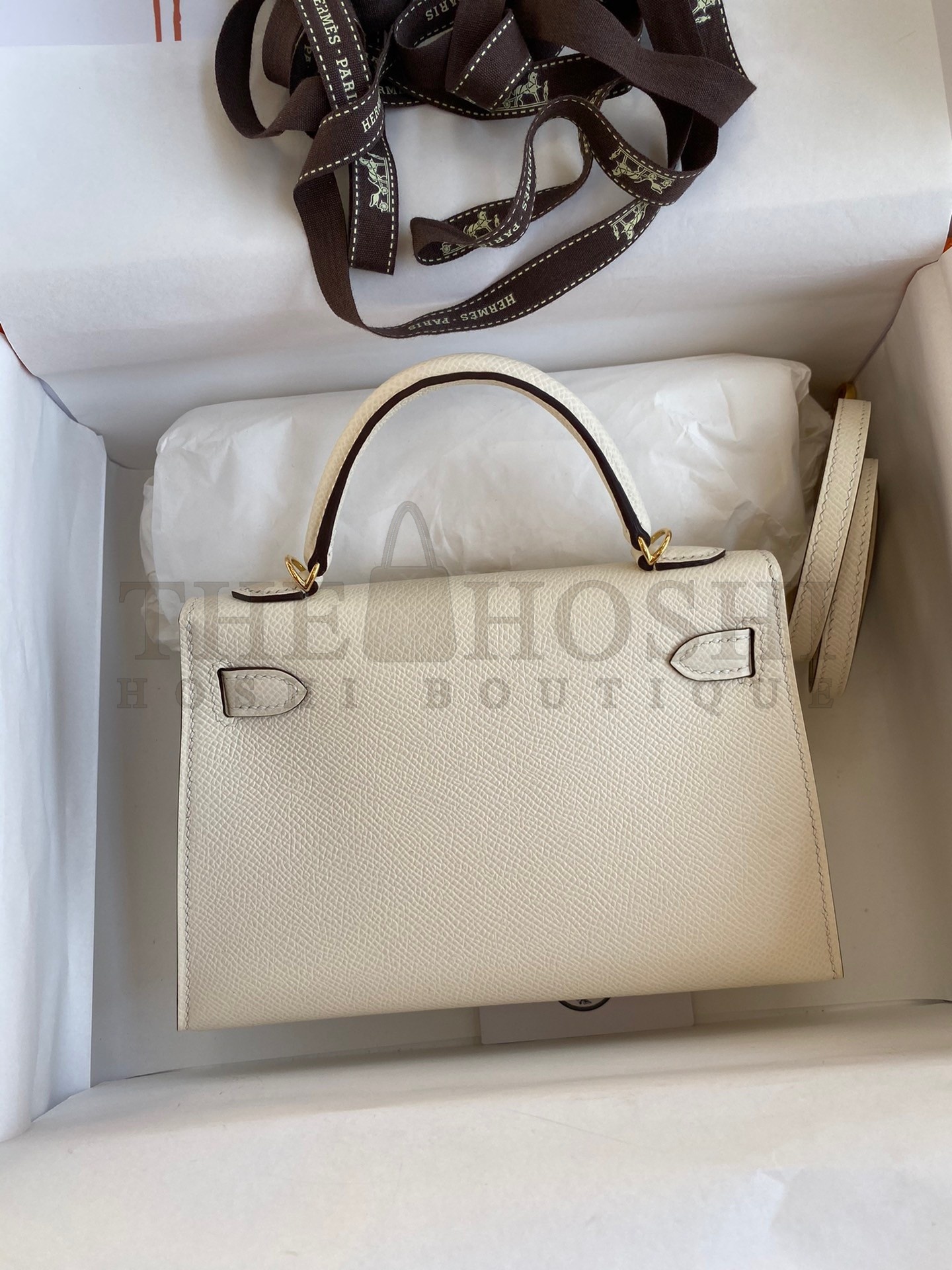 H**me5 Kelly Mini II Sellier Handmade Bag In Nata Epsom Calfskin Master Quality