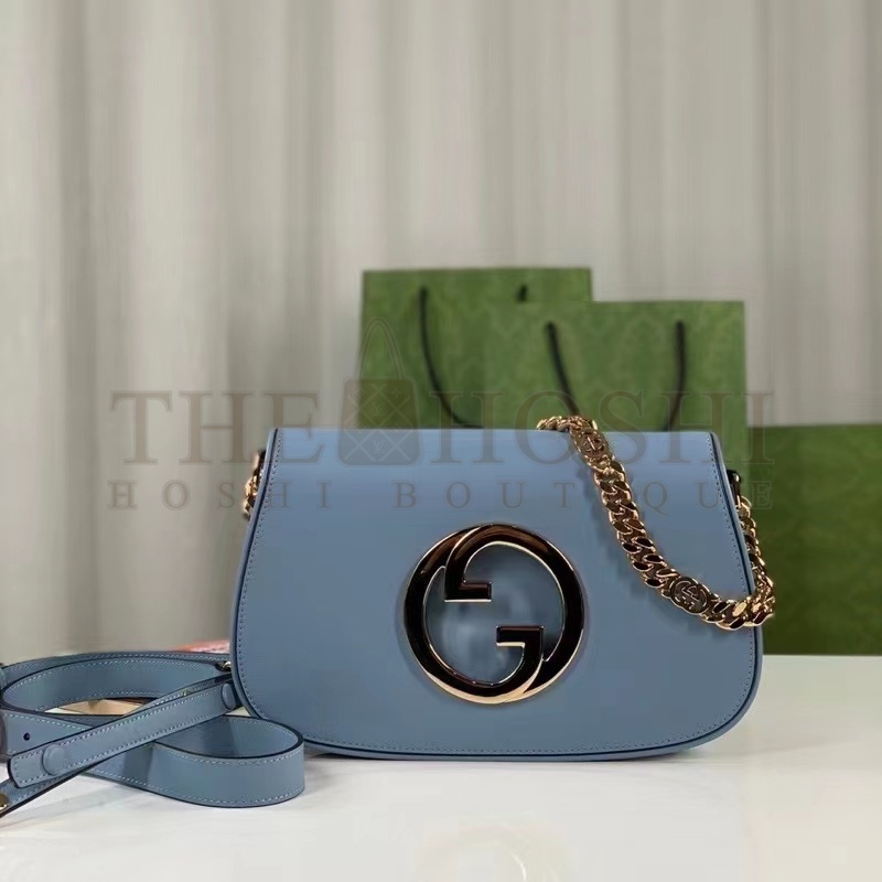 Gvc*1 Women GG Blondie Mini Bag Light Blue Leather Round Interlocking G Master Quality